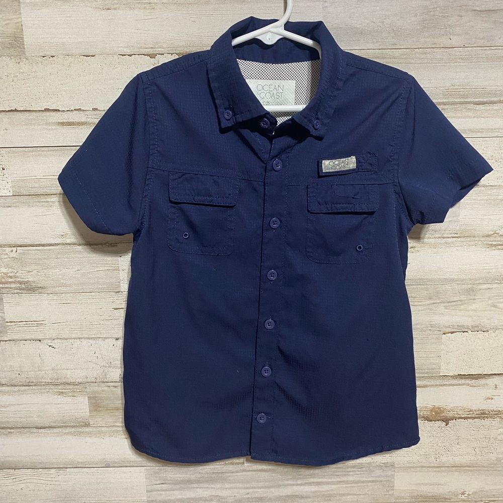 Ocean Coast Kids Navy Button Down Shirt